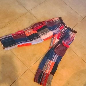 Patchwork hippie boho cargo pants